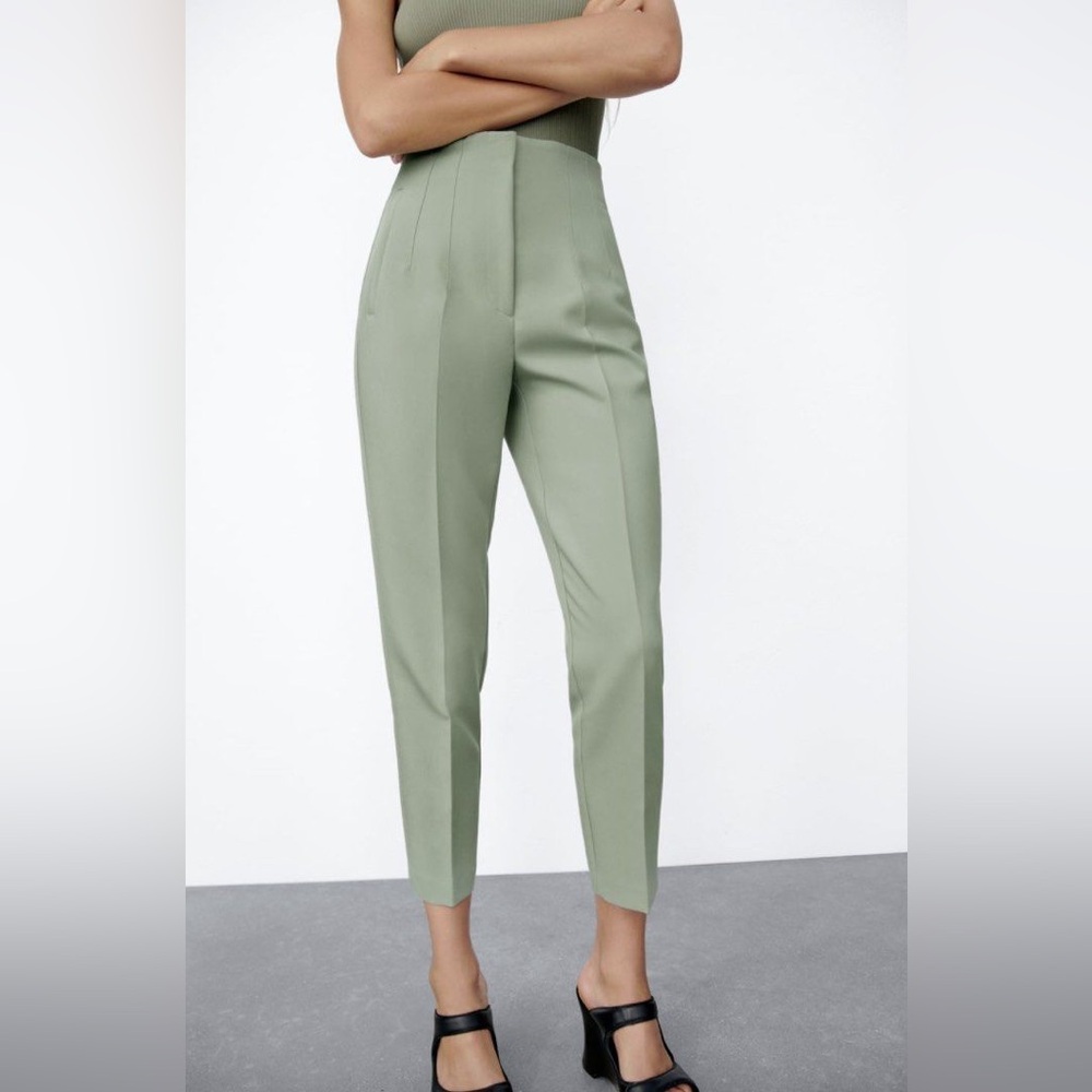 NWT ZARA High Waisted Crop Trousers